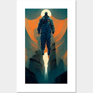 Astro Canyon Retro Vintage Sci Fi Design Posters and Art